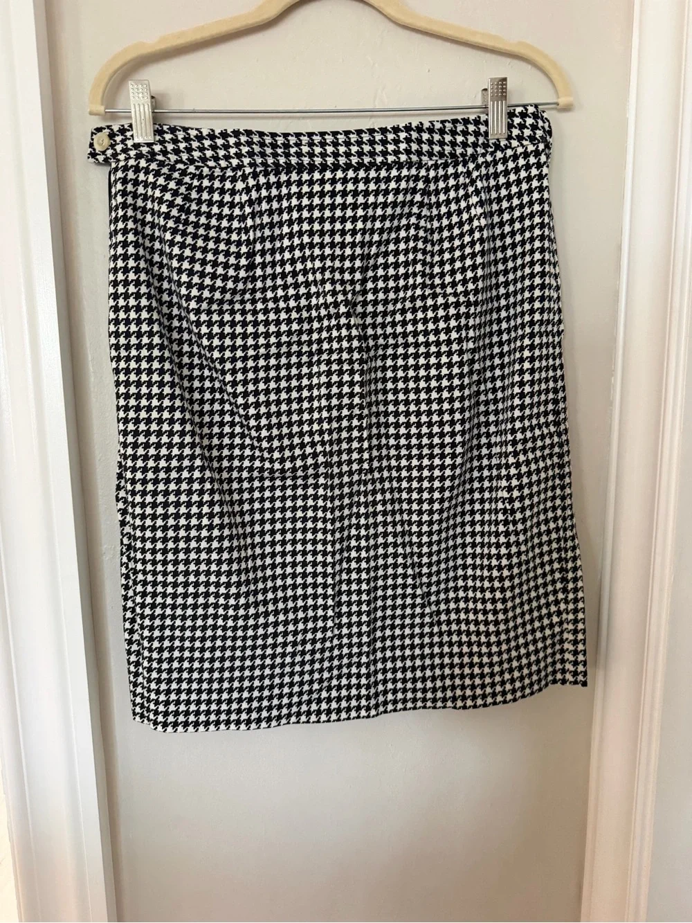 Ralph Lauren Black and White Houndstooth Pencil Skirt